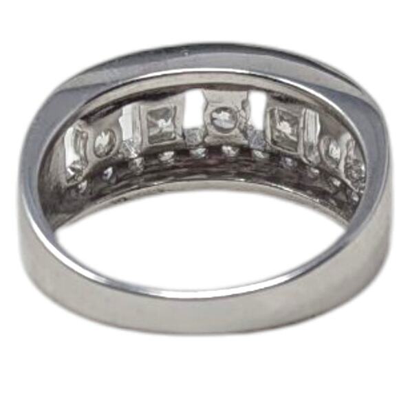 EA Sterling Silver (.925) Princess Cut CZ Channel Band Ring – 4.99g - Picture 3 of 6